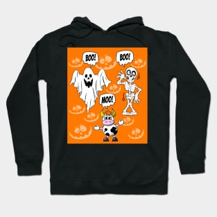 Boo Boo Moo. Spooky Halloween joke Hoodie